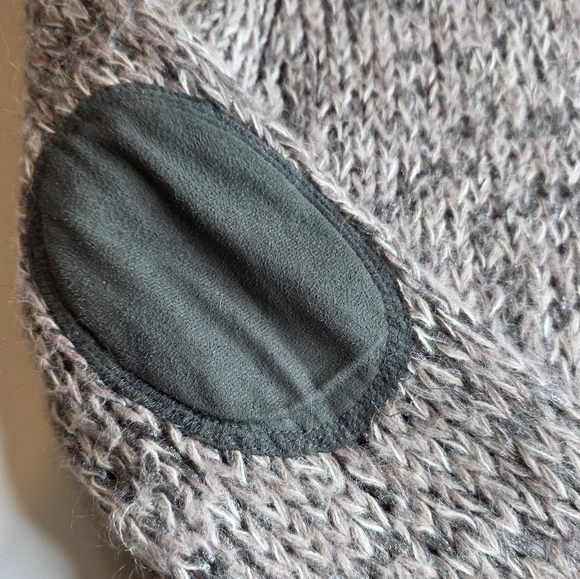 I Jeans By Buffalo M Sweater Gray Lavender Chunk Knit Elbow Patch 2800-BC - Picture 3 of 7